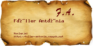 Füller Antónia névjegykártya